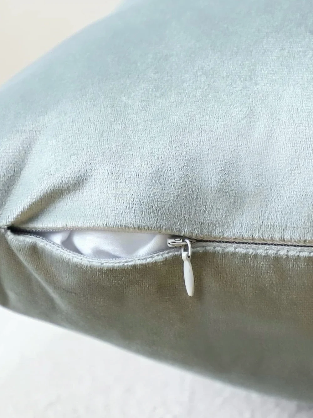 Velvet Lumbar Pillow Cover Light Grey
